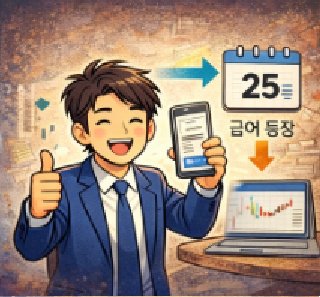 급여일에 맞춰 자동 투자 설정을 완료한 직장인의 모습