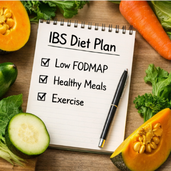 Low FODMAP 식단과 운동을 포함한 IBS 식단 계획 노트