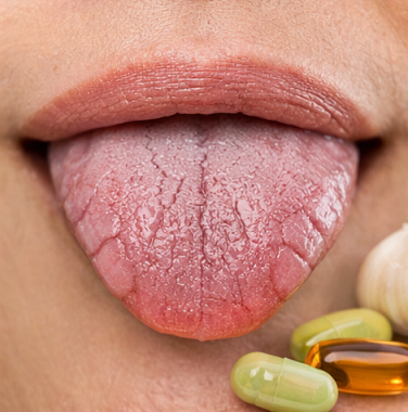 갈라진 혀와 영양 부족 신호 설명 이미지