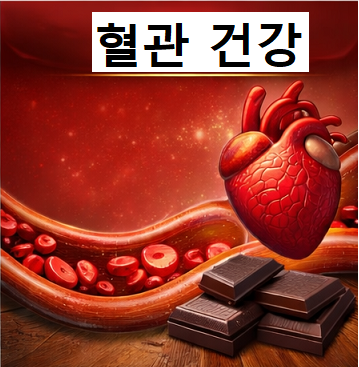 다크초콜릿 효능으로 혈관 건강과 심장 기능 개선에 도움을 주는 이미지