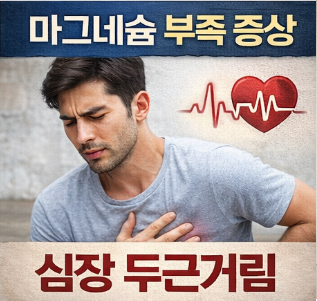 마그네슘 부족으로 인한 심장 두근거림 증상 이미지