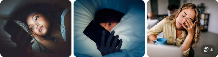 수면 부족으로 피로와 두통을 느끼는 사람의 모습