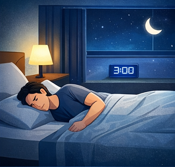 수면 중 화장실 때문에 자주 깨는 남성 야간뇨 증상 이미지