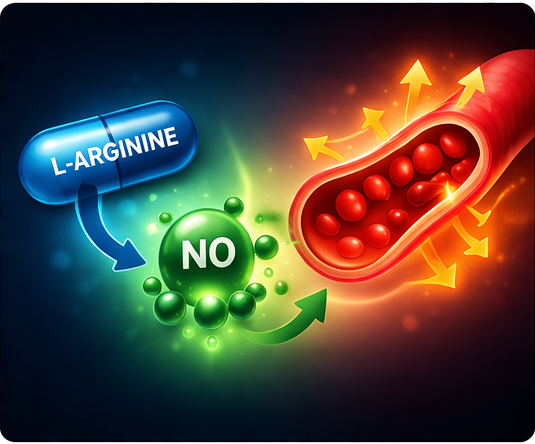 아르기닌 산화질소 생성과 혈관 확장 과정 인포그래픽1