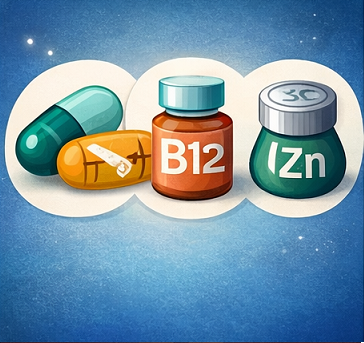 야간뇨에 좋은 영양소 마그네슘 비타민B12 아연 이미지