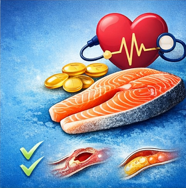 연어 오메가3가 심혈관 건강과 혈관 보호에 도움을 주는 모습