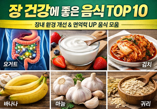 장 건강에 좋은 음식 TOP10 이미지