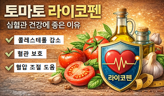 토마토 라이코펜 성분과 심혈관 건강에 도움 되는 영양 정보 이미지