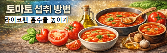 토마토 섭취 방법과 라이코펜 흡수율을 높이는 건강 정보 이미지