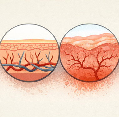 피부 혈관 확장으로 얼굴 홍조가 생기는 원리 설명 이미지 피부 혈관 확장으로 얼굴 홍조가 생기는 원리 설명 이미지