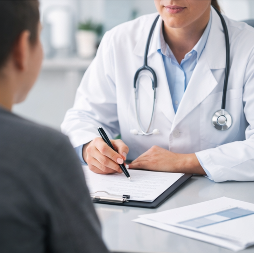 환자와 상담 중인 의사의 모습