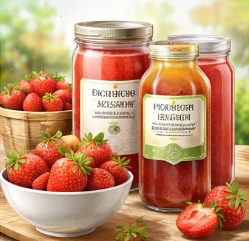 공복 섭취와 과다 섭취 부작용을 설명하는 딸기즙 이미지