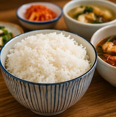 밥과 빵 위주의 고탄수화물 식단 구성