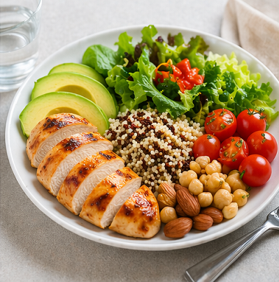 채소와 단백질 중심의 저혈당 식단