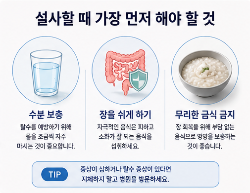 설사할 때 가장 먼저 해야 할 것
