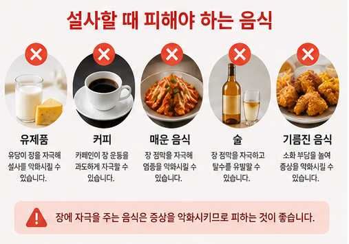 설사할 때 피해야 하는 음식