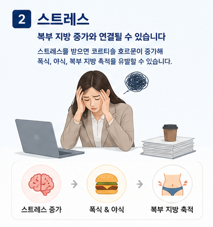 스트레스와 복부 지방 증가 관계