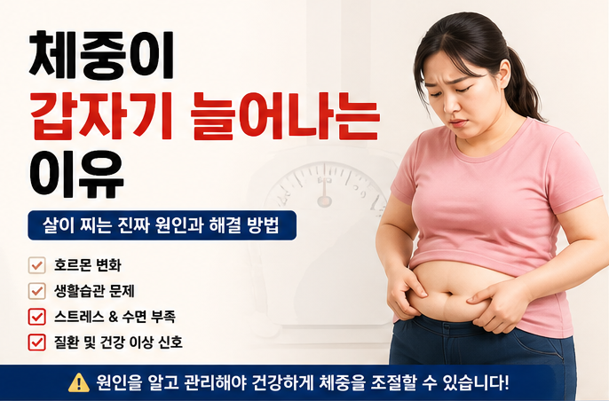 체중이 갑자기 늘어나는 주요 원인과 생활습관 문제