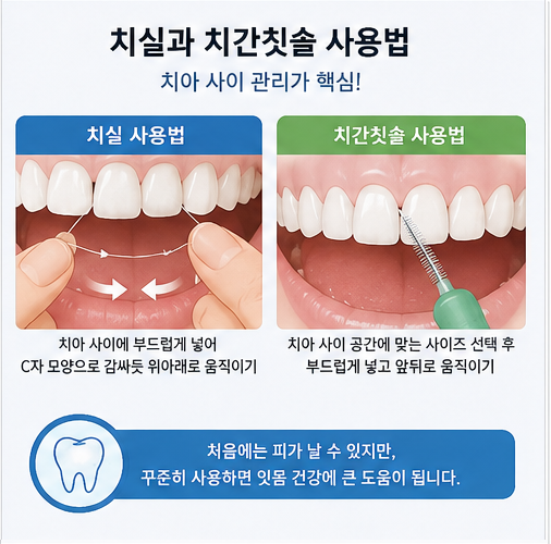 치실과 치간칫솔 사용법 및 잇몸 관리 방법