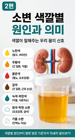 소변 색깔별 원인과 의미