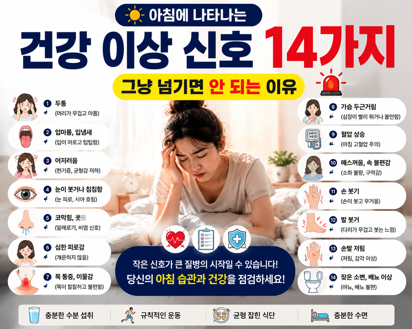 아침에 나타나는 건강 이상 신호