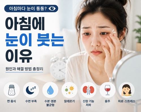 아침에 눈이 붓는 이유
