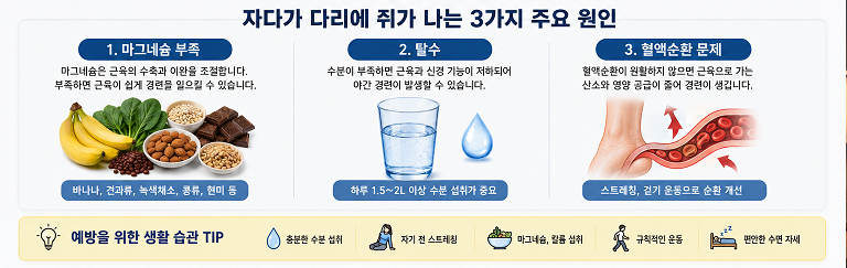 자다가 다리에 쥐가 나는 이유