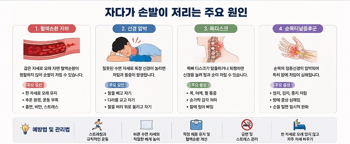 자다가 손발이 저리는 원인