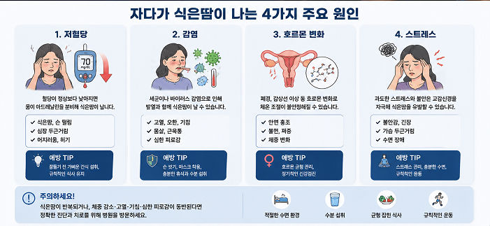 자다가 식은땀이 나는 원인