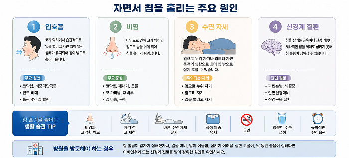 자면서 침을 흘리는 원인