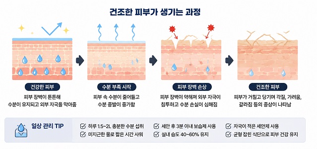 건조한 피부가 생기는 과정