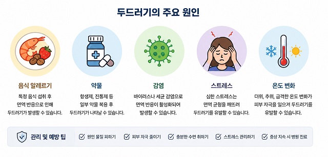 두드러기의 주요 원인
