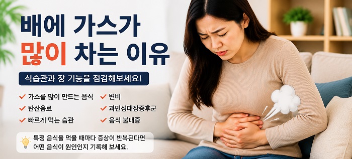 배에 가스가 많이 차는 이유