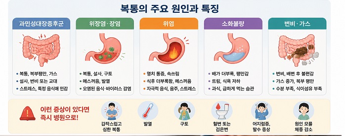 복통의 주요 원인과 특징