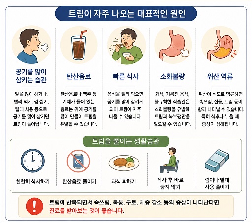 트림이 자주 나오는 대표적인 원인
