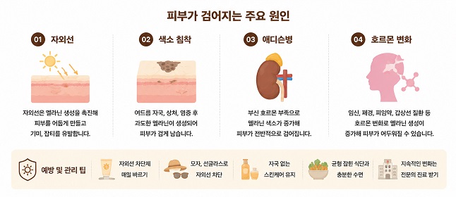 피부가 검어지는 주요 원인