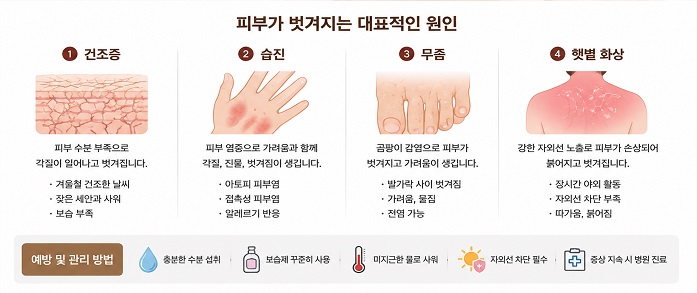 피부가 벗겨지는 대표적인 원인
