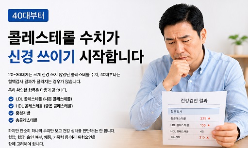 콜레스테롤 수치가 신경 쓰이기 시작합니다